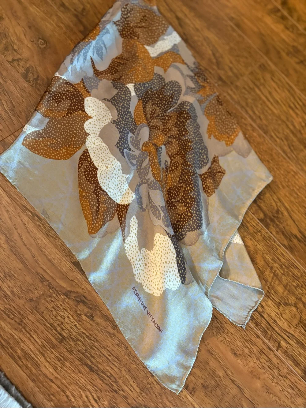 Vintage Adrienne Vittadini Silk Floral Scarf